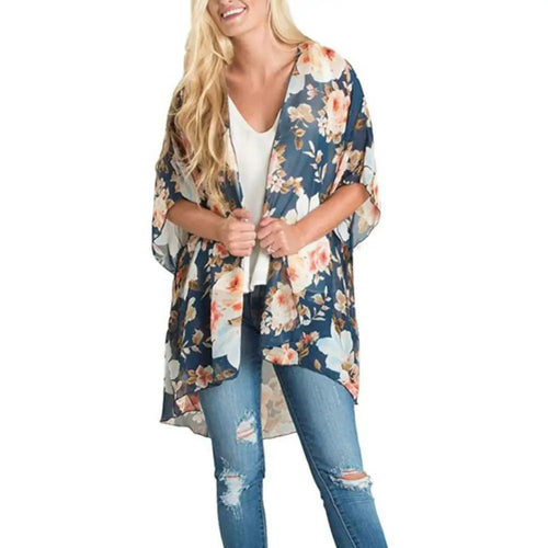 MODA Kimono i ultraviolet fleece med leopardprint