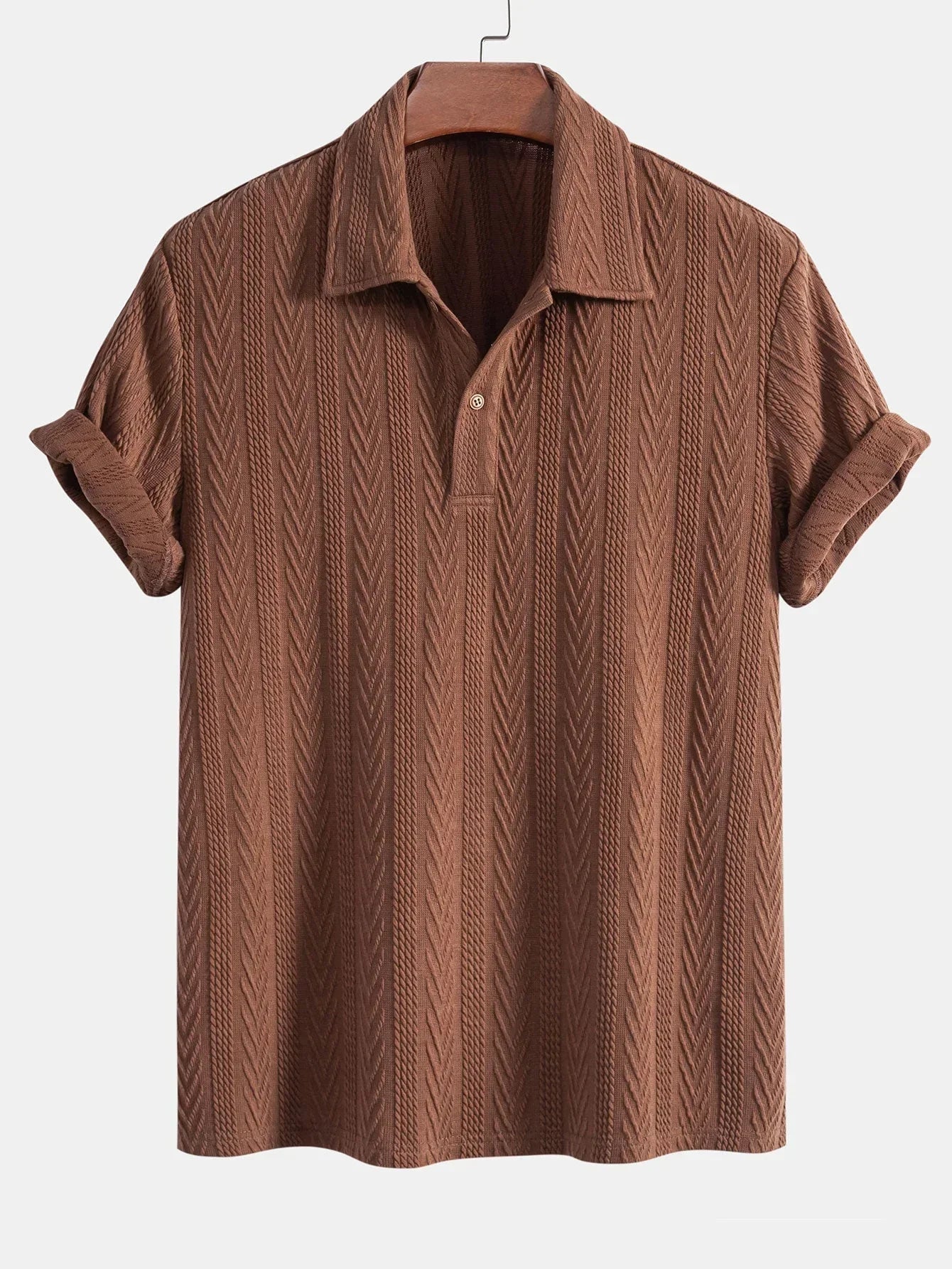 Stilfuld poloshirt i hør til mænd med broderimønster - Valdemar