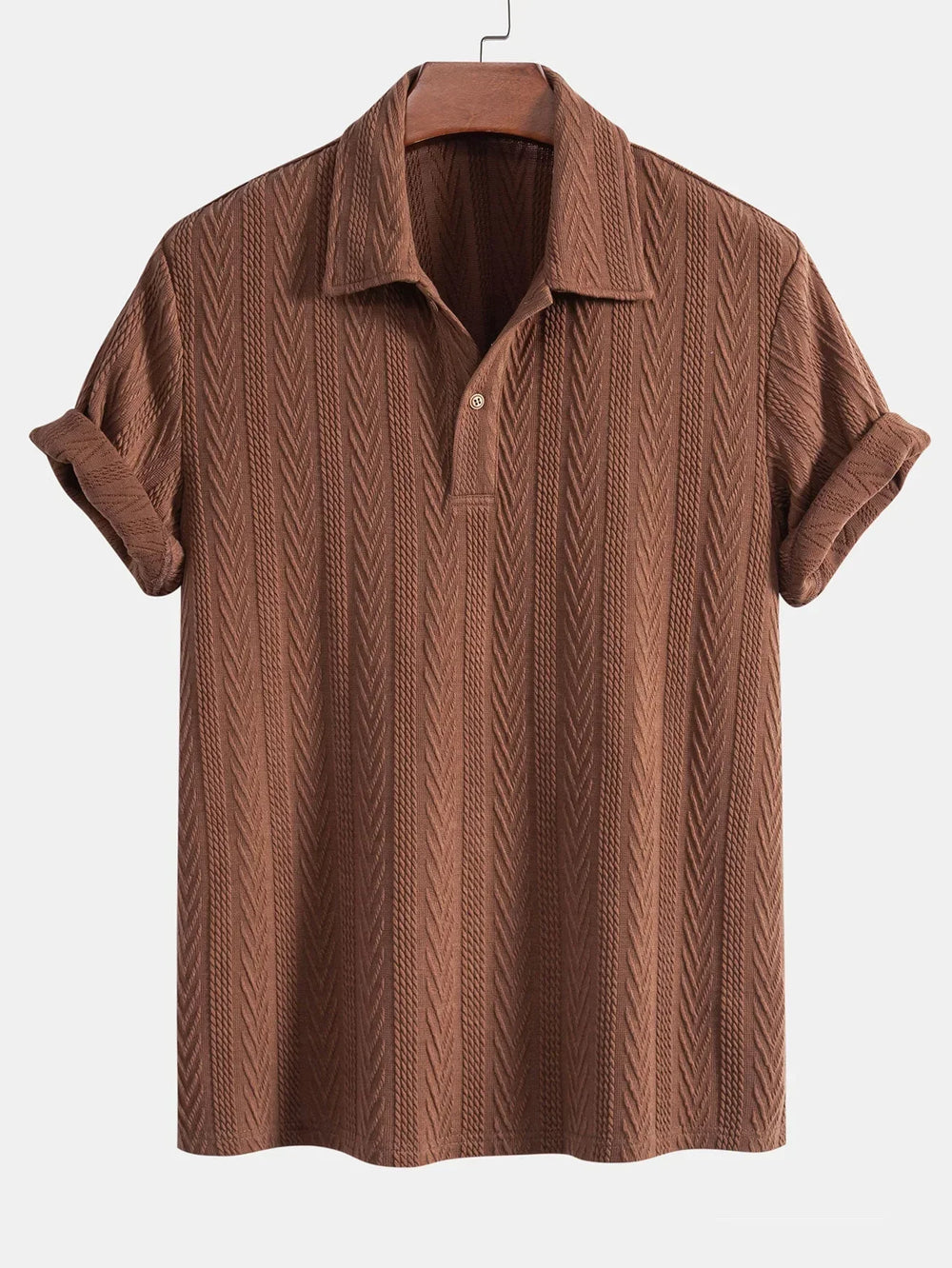 Stilfuld poloshirt i hør til mænd med broderimønster - Valdemar