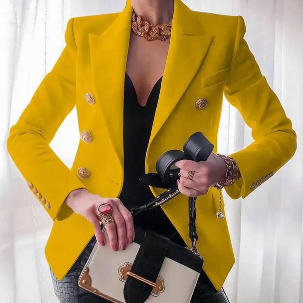 MODA Vintage mode dame blazer med dobbeltrække knapper