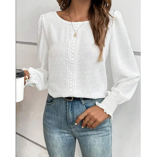 MODA orange trykt revers dame langærmet t shirt