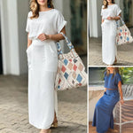 Layla - Stilfuldt maxi-nederdel og crop top sæt