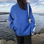 Dame Rullekravetrøje - Oversized Pasform - Blød Strik - Lange Ærmer