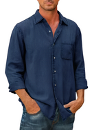 Denim skjorter til mænd med lange ærmer
