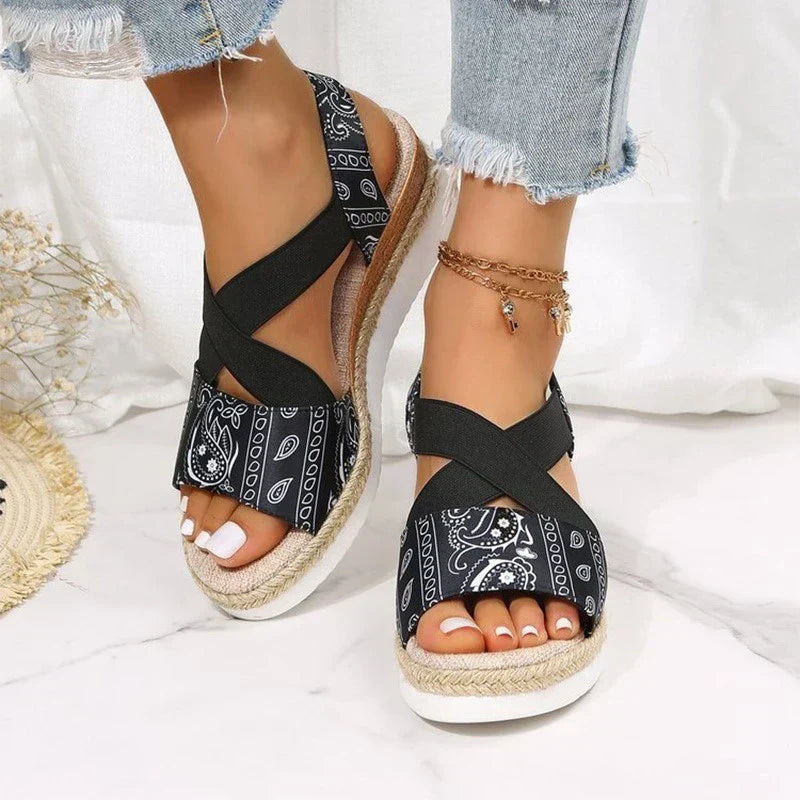 Nadia - espadrillesandaler med krydsrem