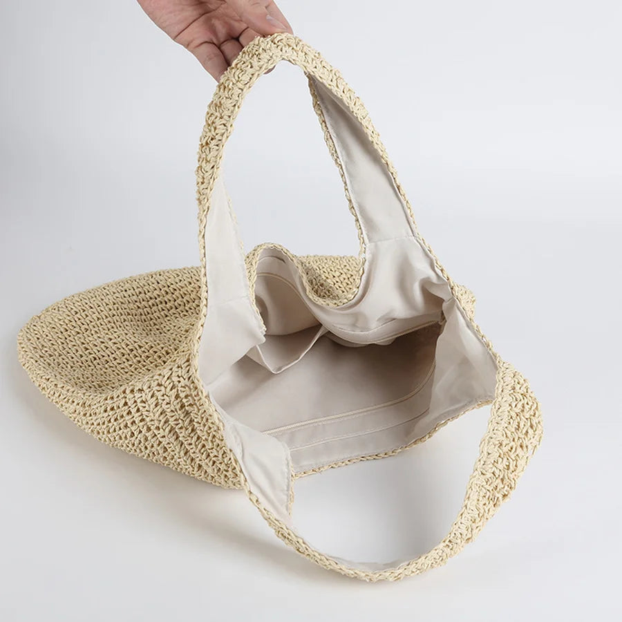 Sienna Elegant Strå Strandtaske
