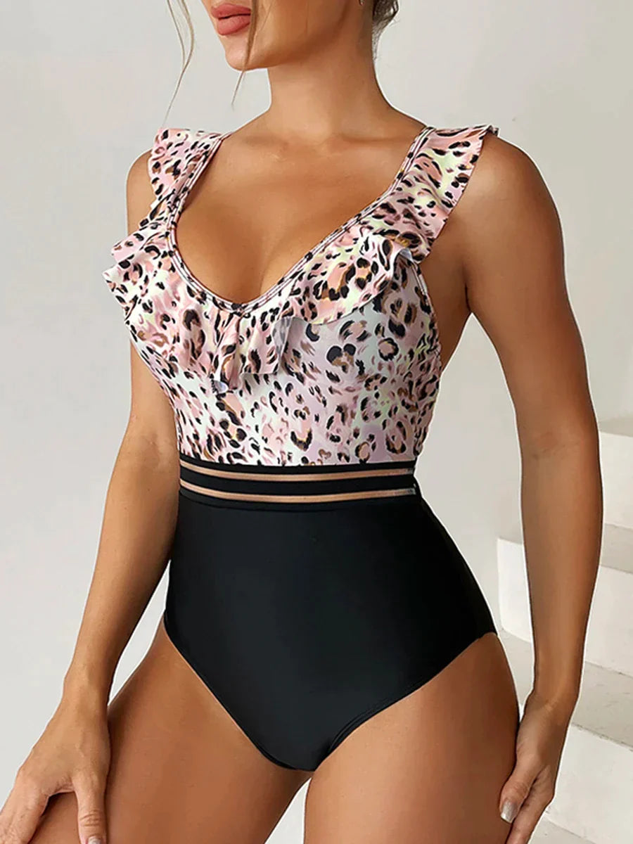 LOTTA - Badedragt med leopardprint
