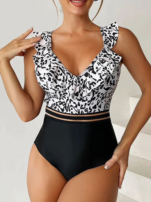 LOTTA - Badedragt med leopardprint