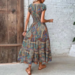 Aurora - Bohemian Maxikjole med levende print