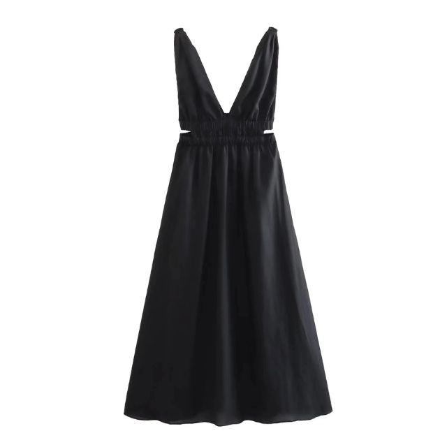 Isabelle - Elegant maxikjole med rynket talje
