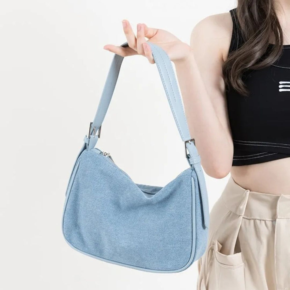 Anna Denim Shoulder Bag