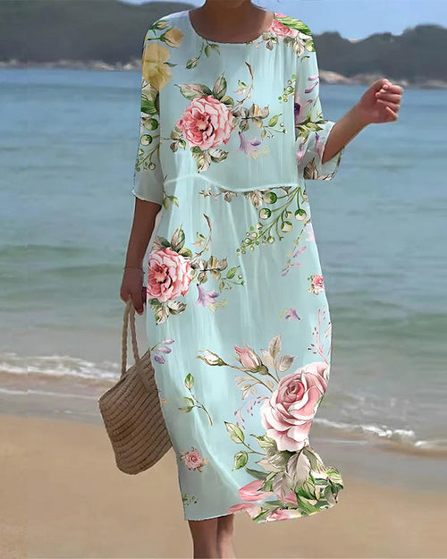 SofiaGreco Elegant blomstret kjole