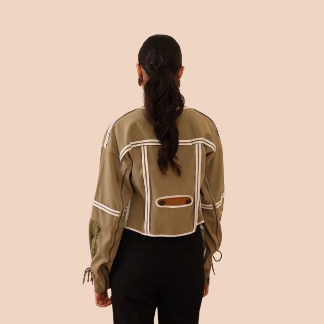 Camila - Moderne bomberjakke med patchwork-design