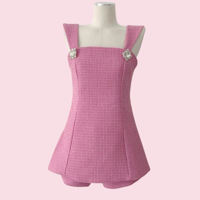 Coralie - Chic tweed-legedragt med dekorative knapper