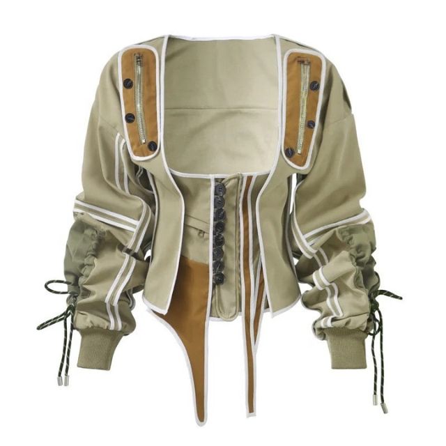 Camila - Moderne bomberjakke med patchwork-design