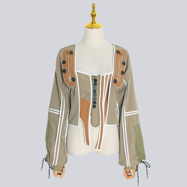 Camila - Moderne bomberjakke med patchwork-design