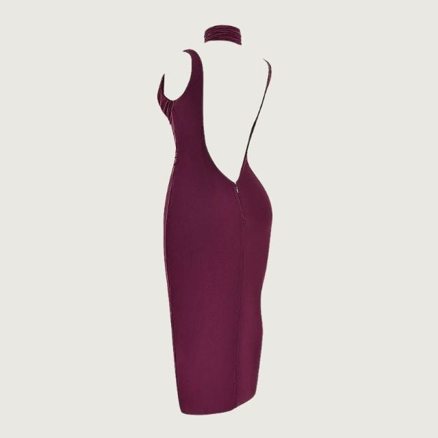 Seraphina - Elegant asymmetrisk kjole med flæse i siden og tørklæde