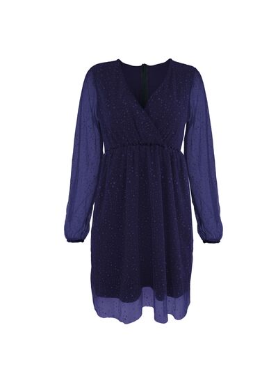 Imelda elegante V-hals glimmerkjole