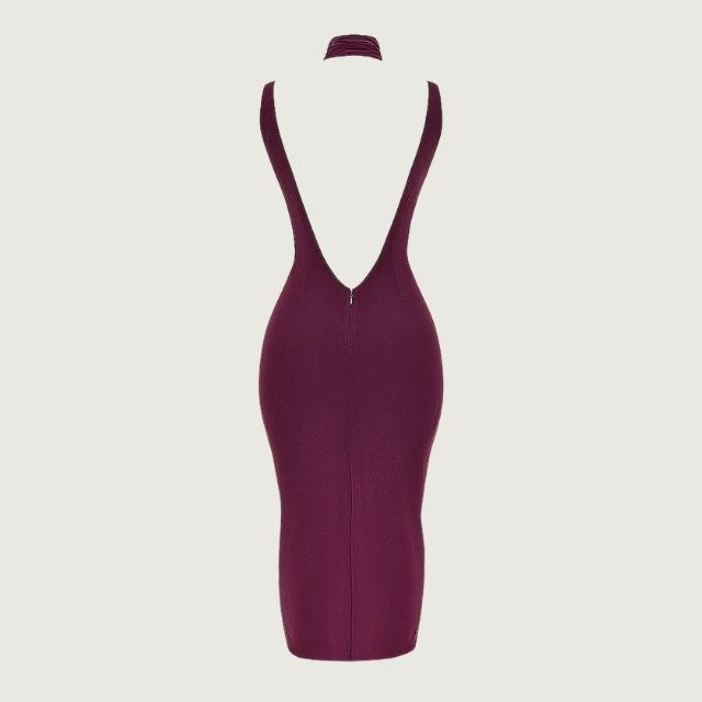 Seraphina - Elegant asymmetrisk kjole med flæse i siden og tørklæde