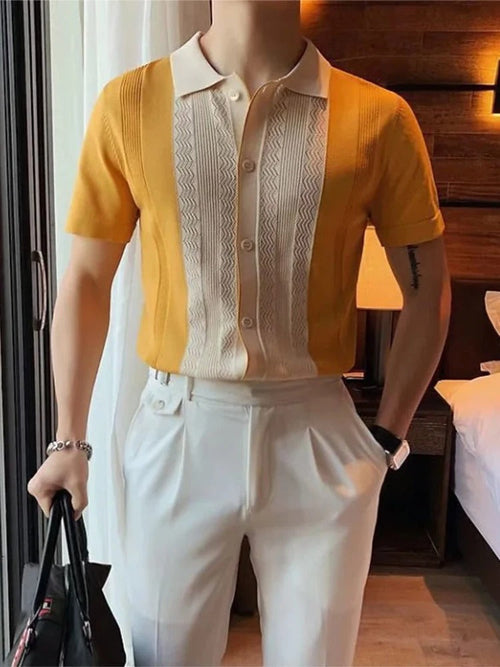 Poloshirt til mænd Fashion Strikket Stribet - Mathias