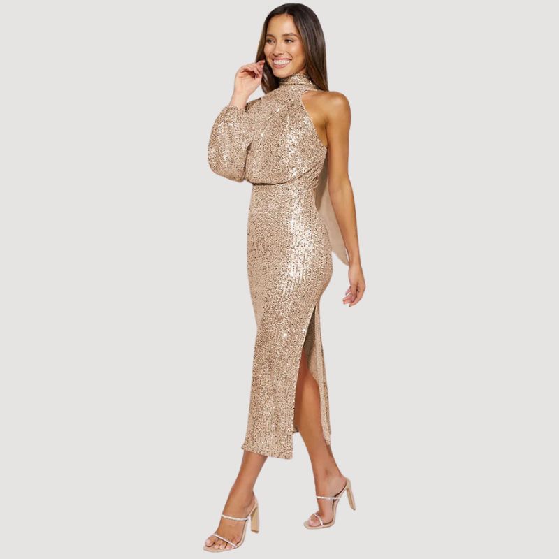 Clarice - Asymmetrisk One Shoulder Pailletkjole