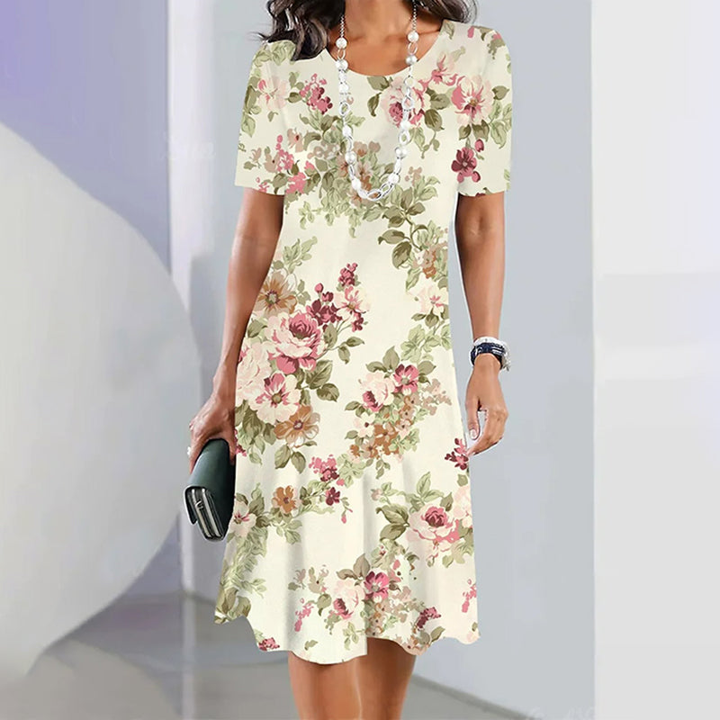 Elegant blomstret kjole - Elin