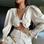 Evelina - Chic buksedragt med brede ben