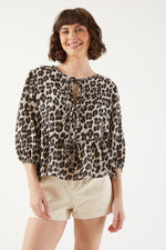 Crop top med leopardprint til kvinder
