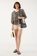 Crop top med leopardprint til kvinder