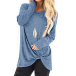 MODA brun åndbar komfortabel dame langærmet t shirt