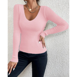MODA khaki foret rund hals fleece dame langærmet t shirt