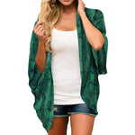 MODA Fleece-kimono med tropisk print og åben front