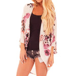 MODA Fleece-kimono med tropisk print og åben front