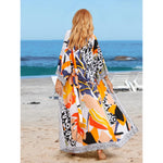 MODA boheme printet bælte fleece kimono