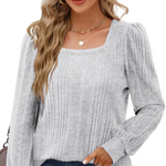 MODA business style grå foret dame langærmet t shirt