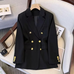 MODA Lange ærmer jakke, moderne sort dame blazer