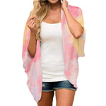 MODA Fleece-kimono med tropisk print og åben front