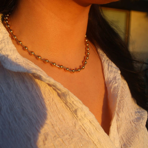 Seraphina - Elegante Goldkugelketten-Halskette