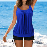 MODA sort kort komfortabel tankini med u-hals