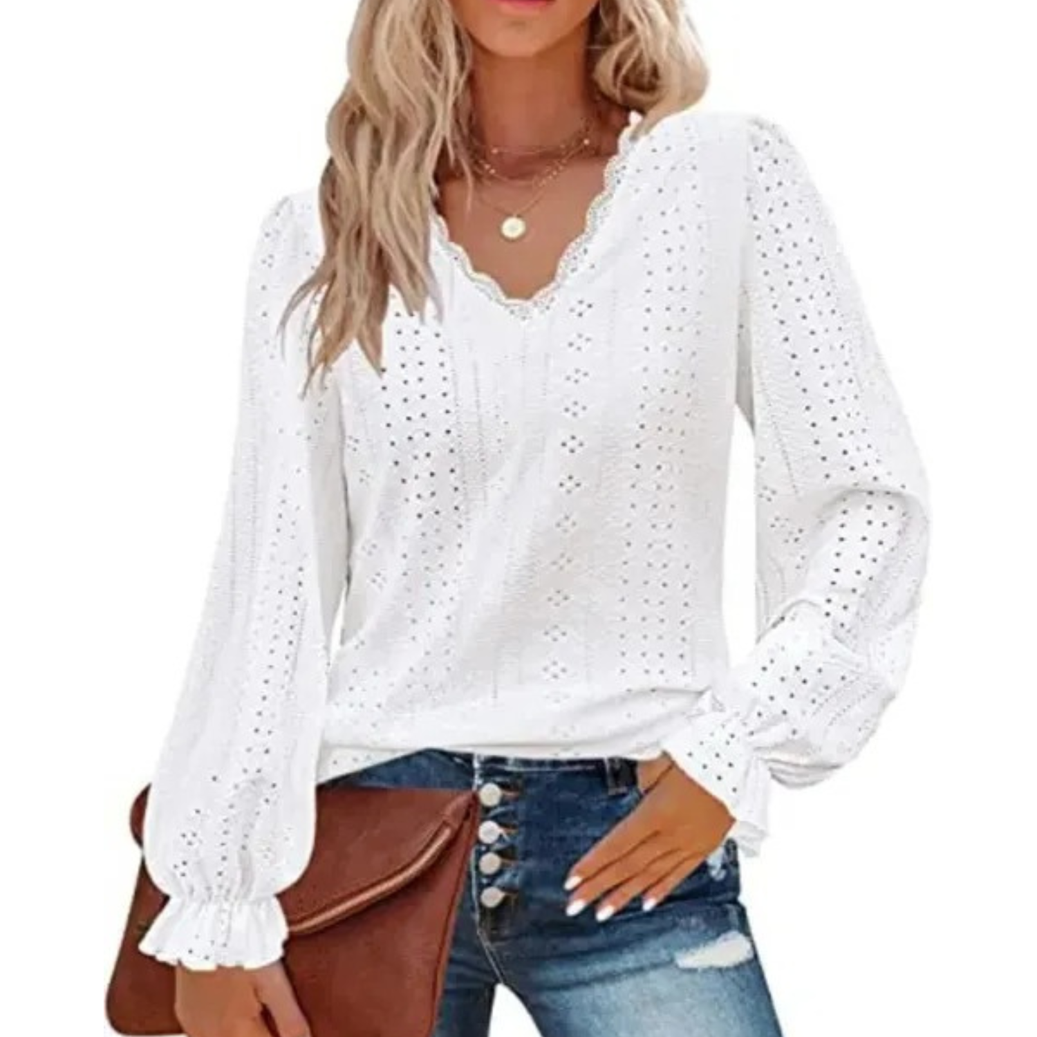 MODA grøn uld med fleece dame langærmet t shirt