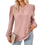MODA Mode Broderi V-hals Lange Ærmer dame bluse