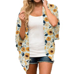 MODA Fleece-kimono med tropisk print og åben front