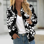 MODA Basic blomstermalet slank forårsjakke