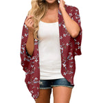 MODA Fleece-kimono med tropisk print og åben front