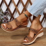 MODA dame sandaler med tyk sål og blomstermotiv