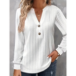 MODA sort knap v-hals foret vindtæt dame bluse