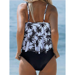 MODA sort tankini med kokospalmemønster