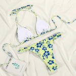 MODA Printed vut out bikinier med blomstret bh og lavtaljet g-streng