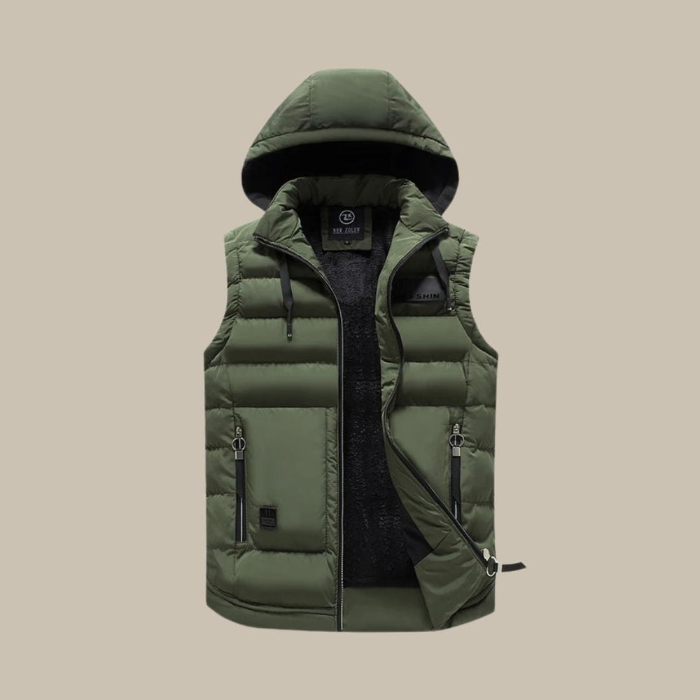 Afslappet puffer-sweatshirt med hætte til mænd