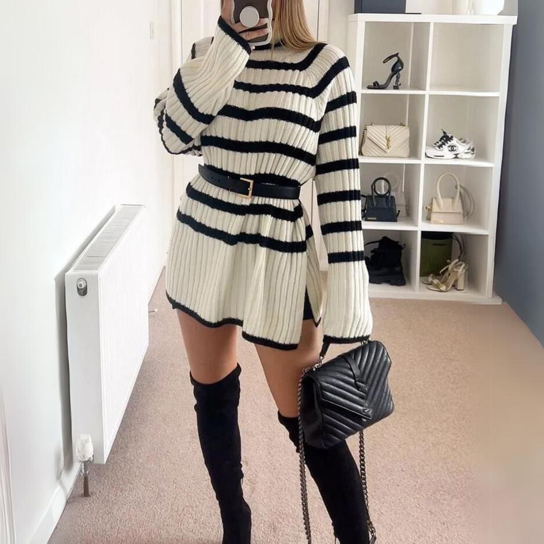 Selene - Elegant midi-nederdel med prikkede accenter